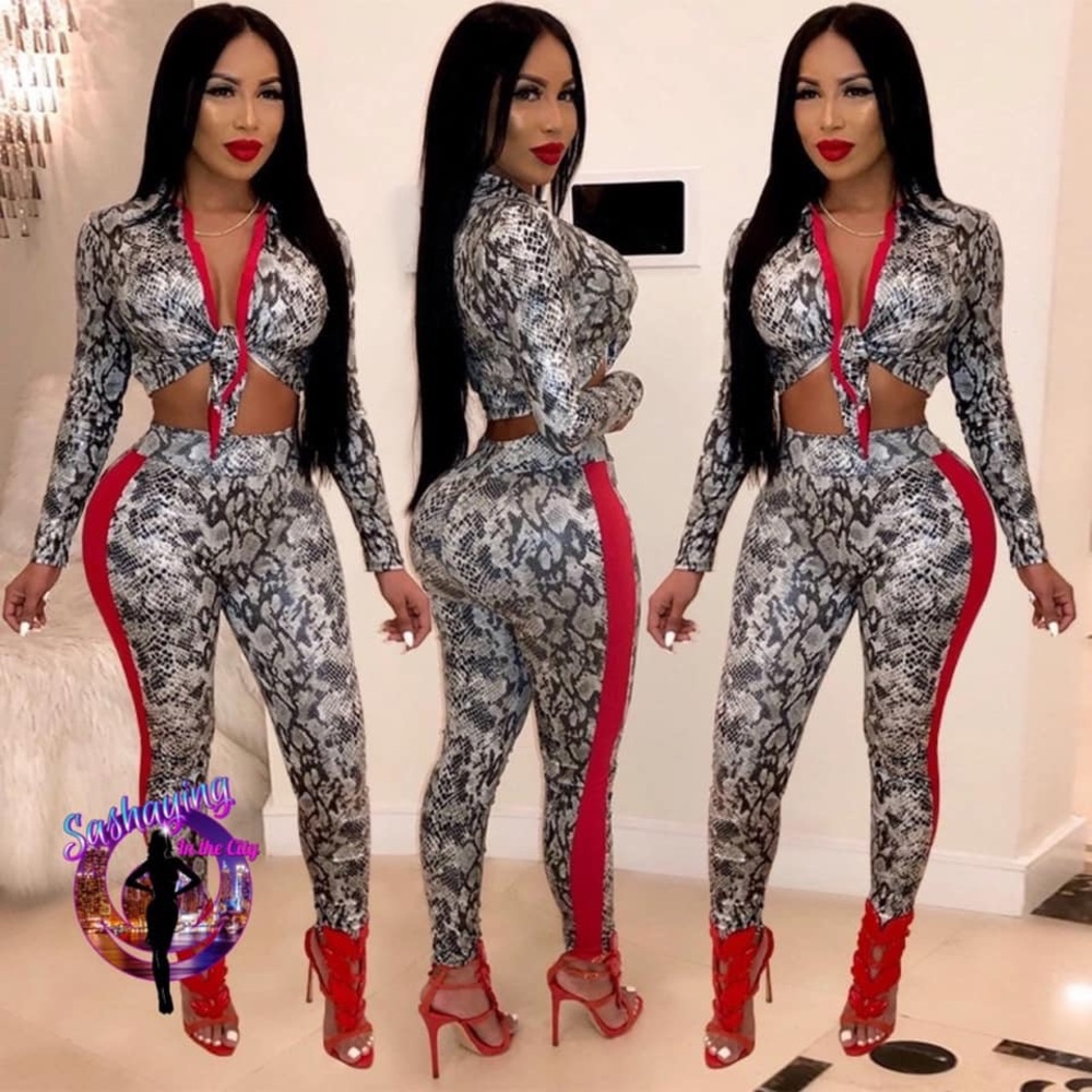 Red Snakeskin Pant Suit❤️